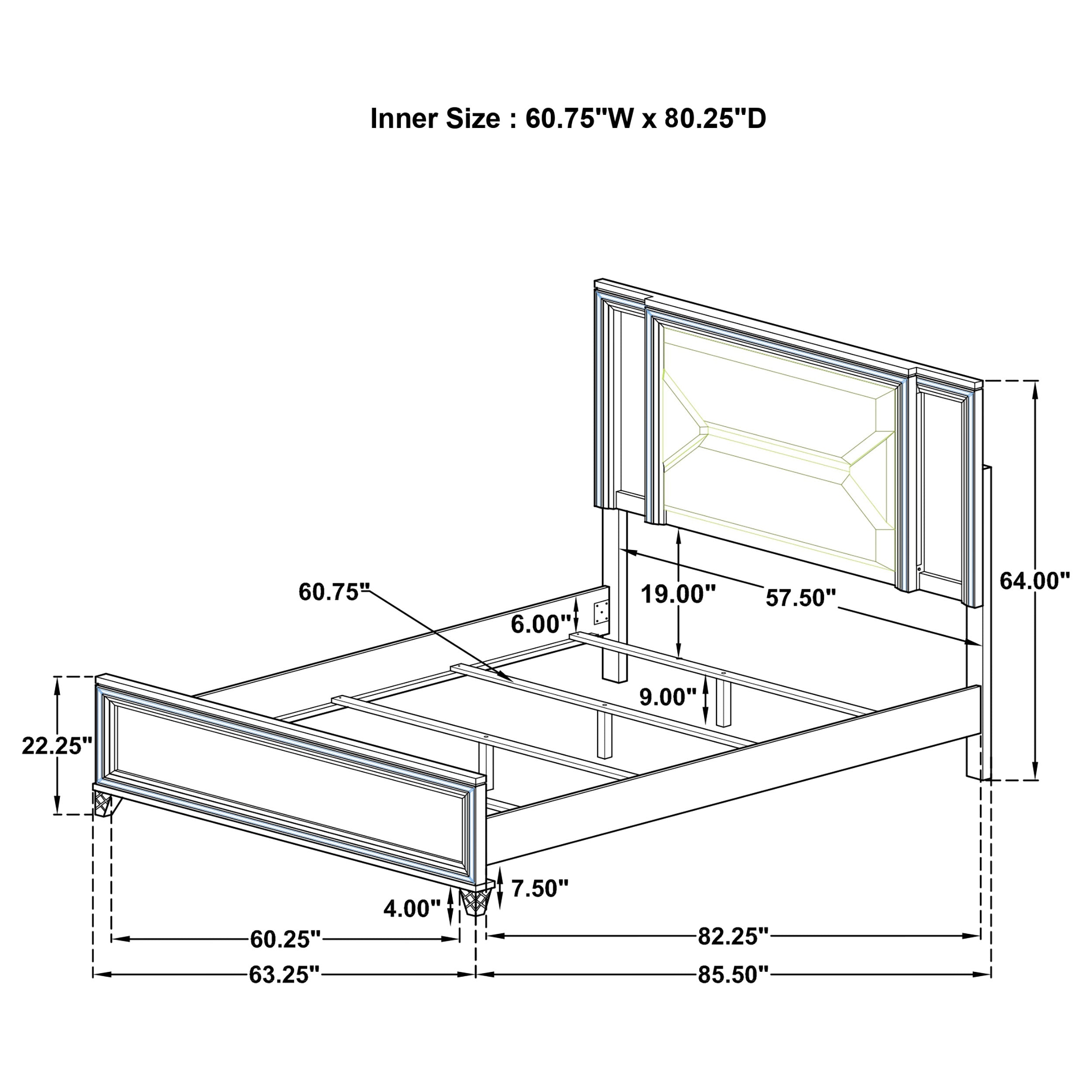 Marmore Panel Bed with LED Lighting