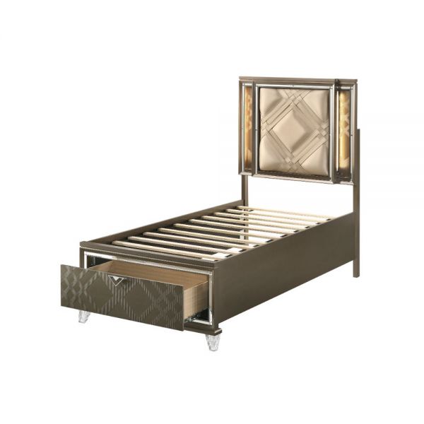 Skylar Twin Bed Dark Champagne