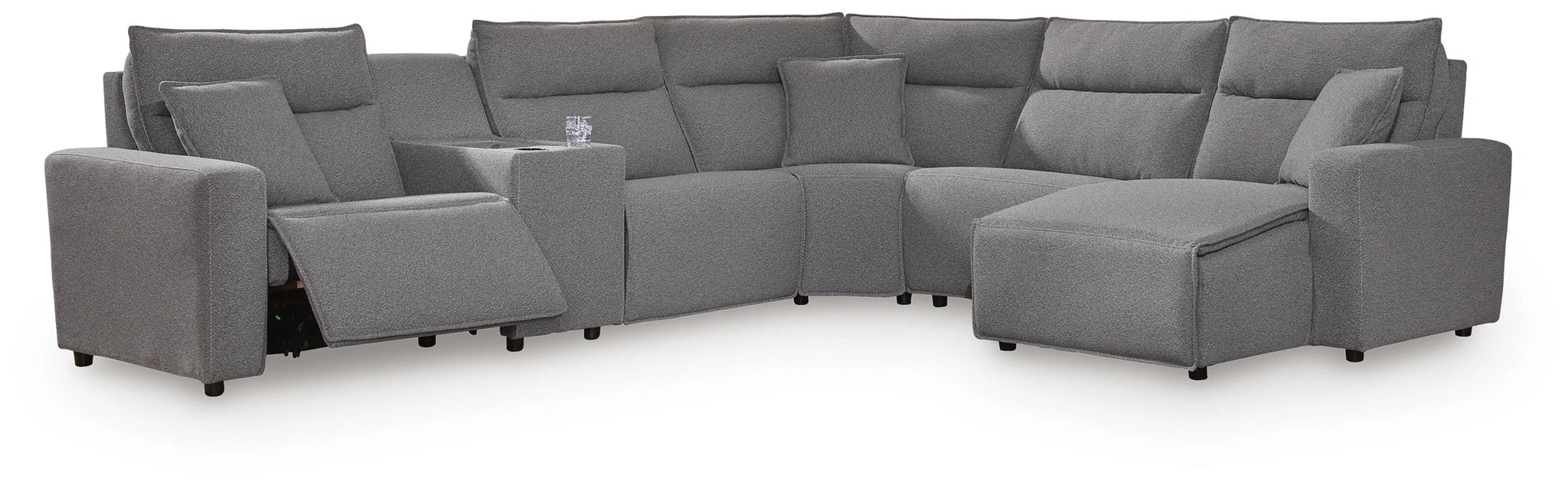 Seccional reclinable eléctrico Modmax con chaise longue