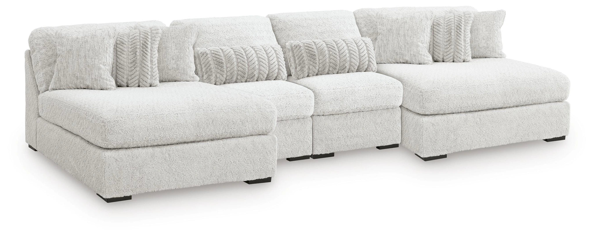 Sofá modular de peluche con chaise longue