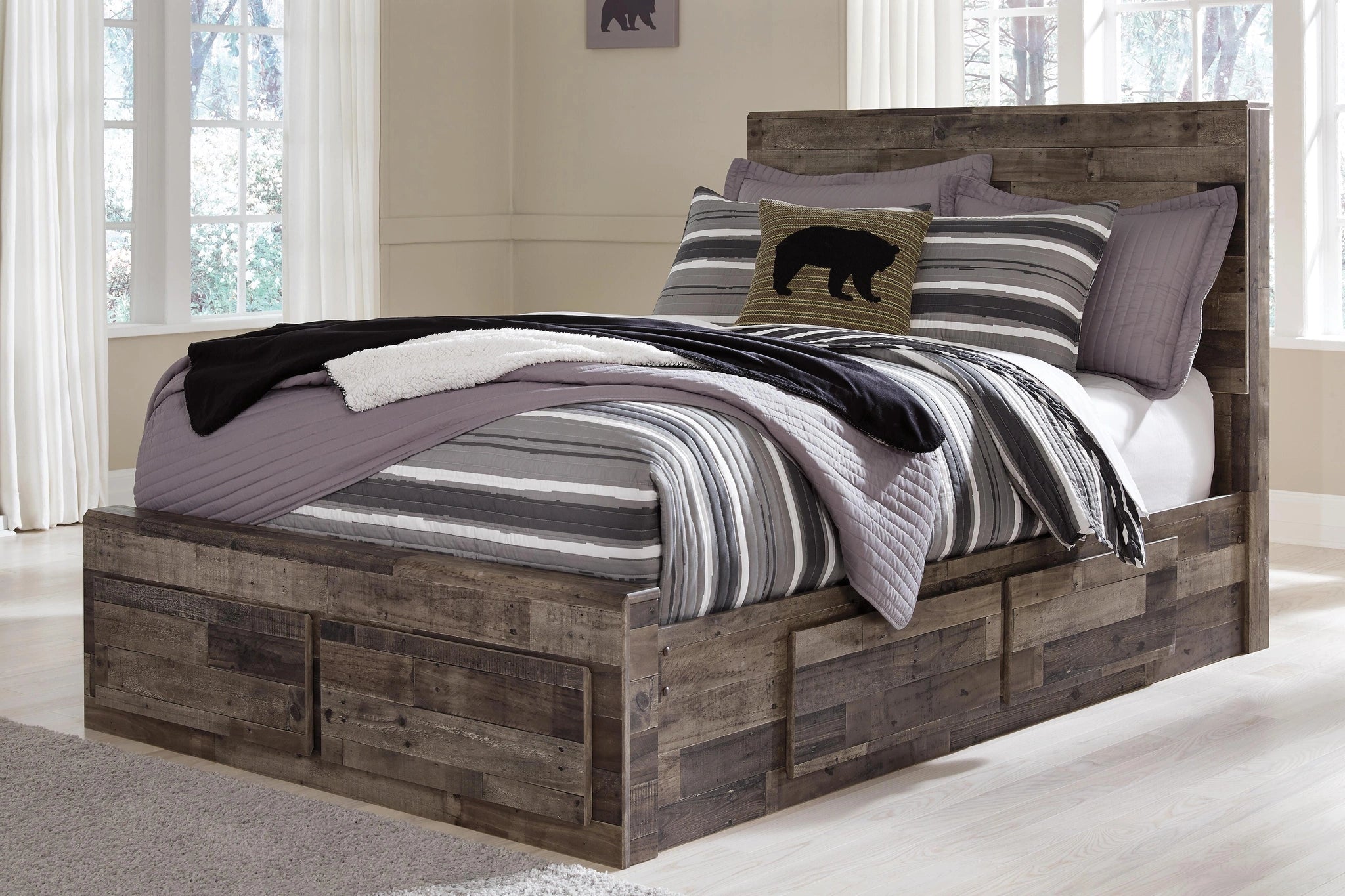 Cama juvenil Derekson con 6 cajones de almacenamiento