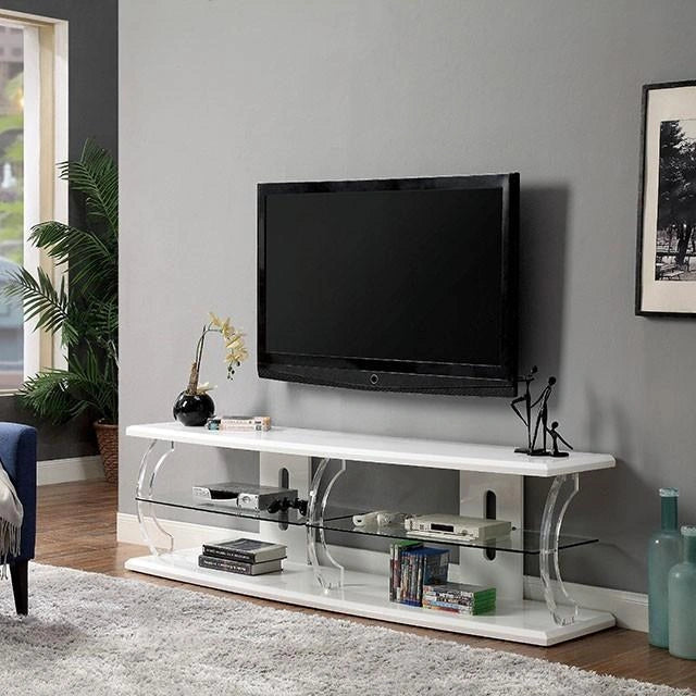Mueble de TV Ernst White/Clear de 60"