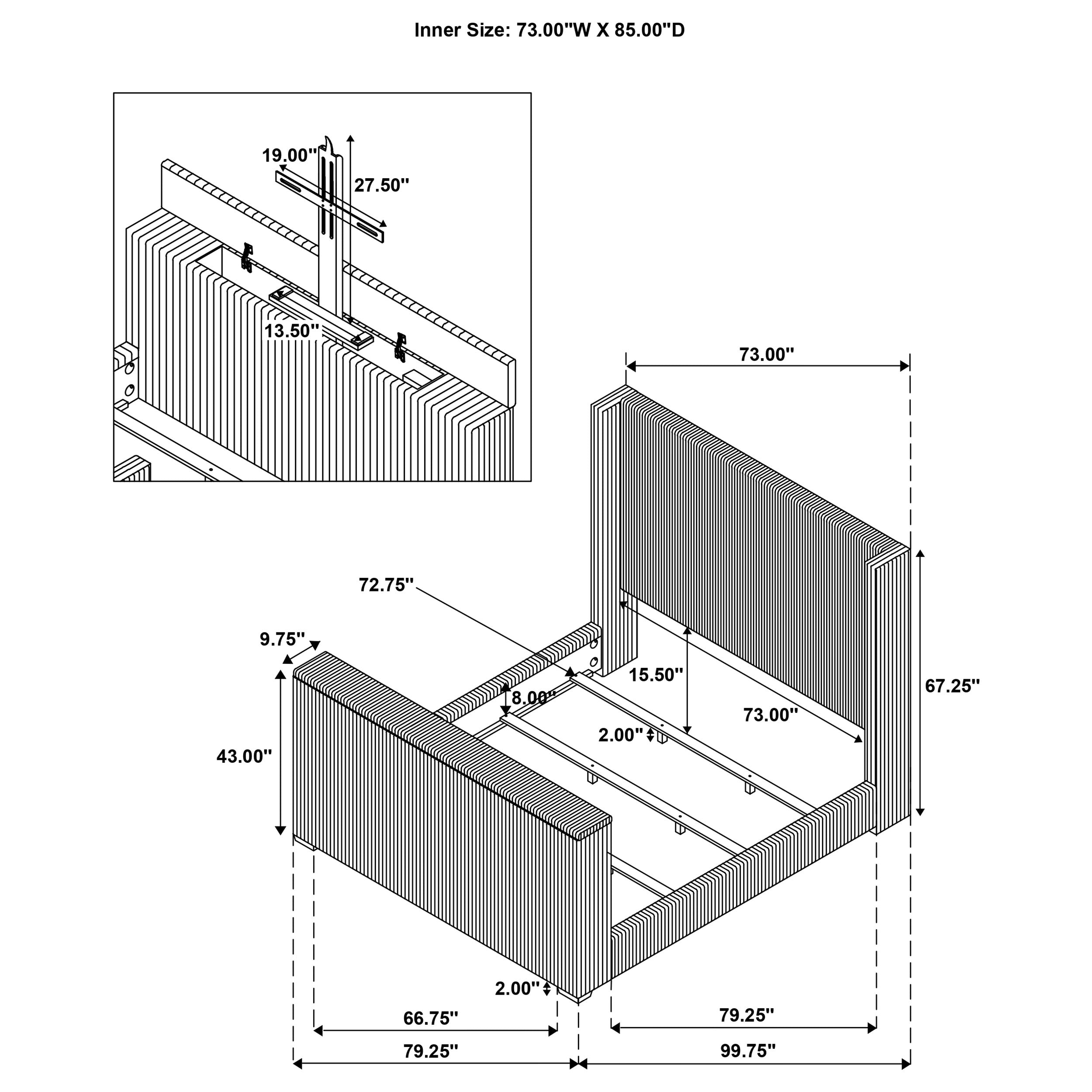 Centergrove Wingback TV Bed