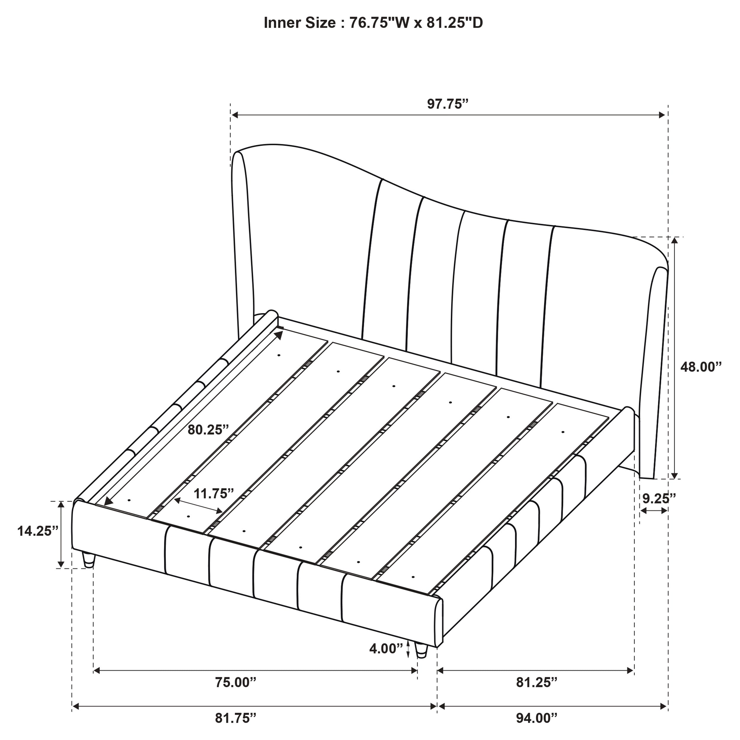 Cama de plataforma Evelyn Panel