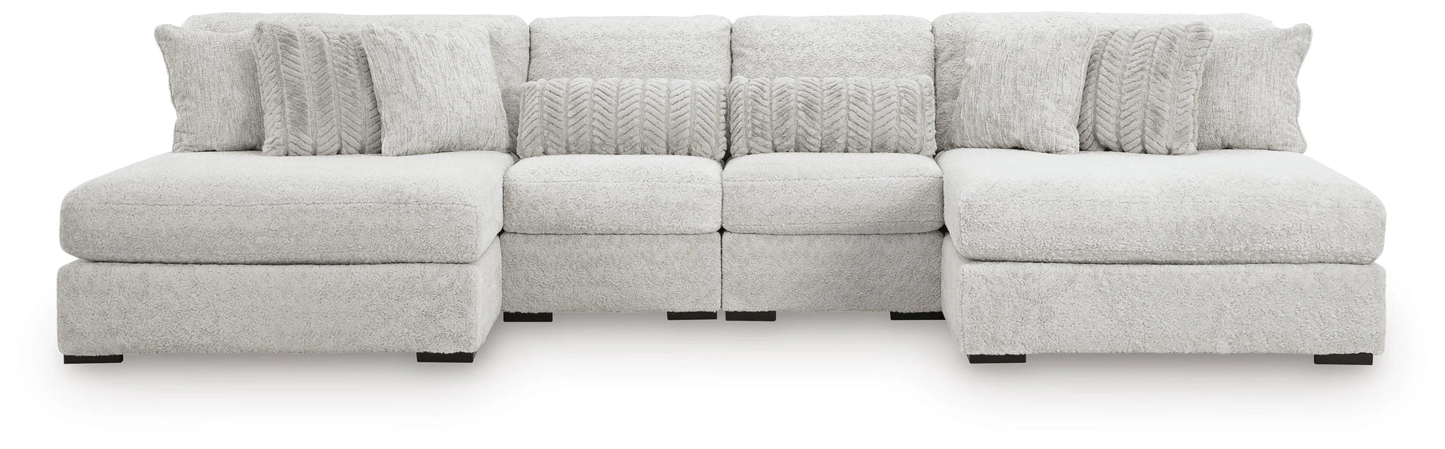 Sofá modular de peluche con chaise longue