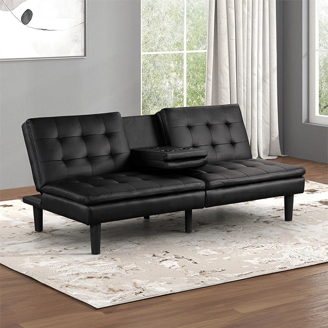 Sofá cama futón Eidsberg Naranja, Gris, Marrón y Negro