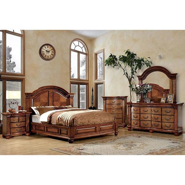 Cama Cal.King Bellagrand de Roble Tabaco Antiguo