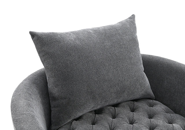 Sillón giratorio Sofi con botones capitoné