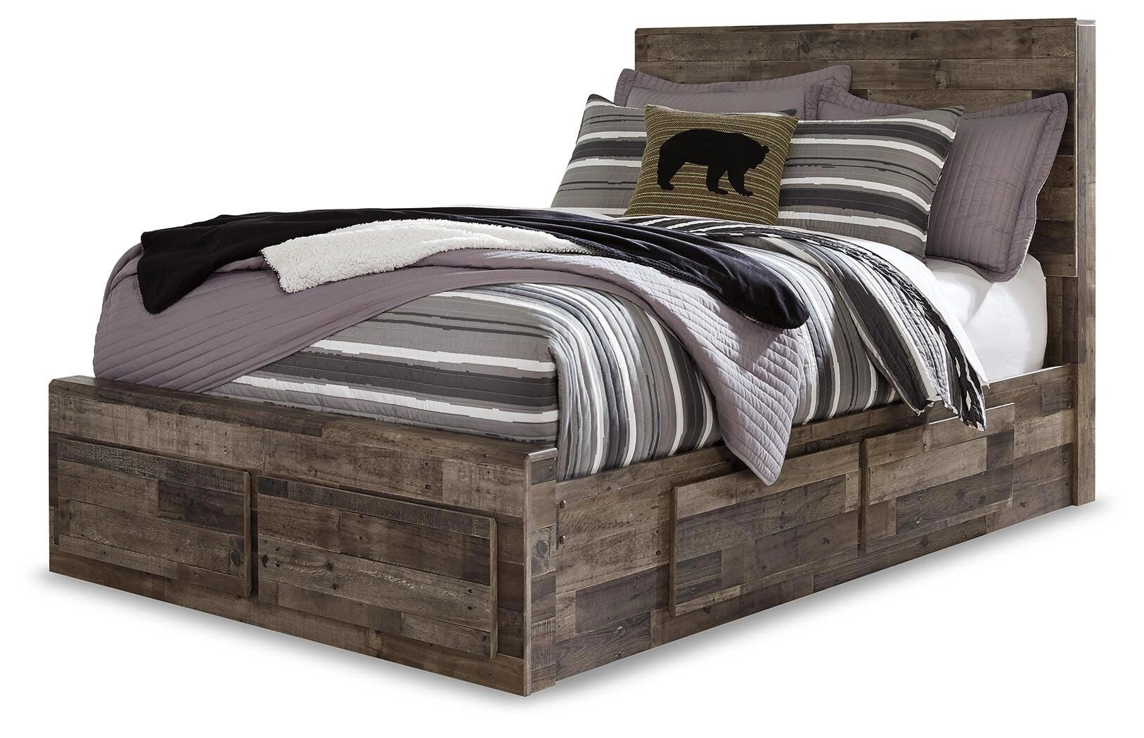Cama juvenil Derekson con 6 cajones de almacenamiento