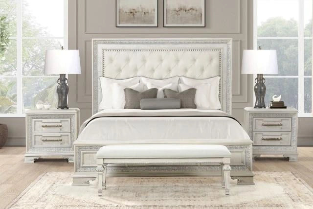 Stella Mia Cama Blanco y Blanco