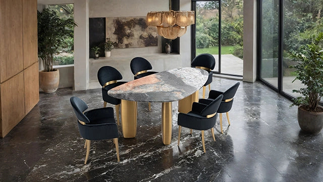 Juego de comedor de 7 piezas Northwich con mesa y sillas negras
