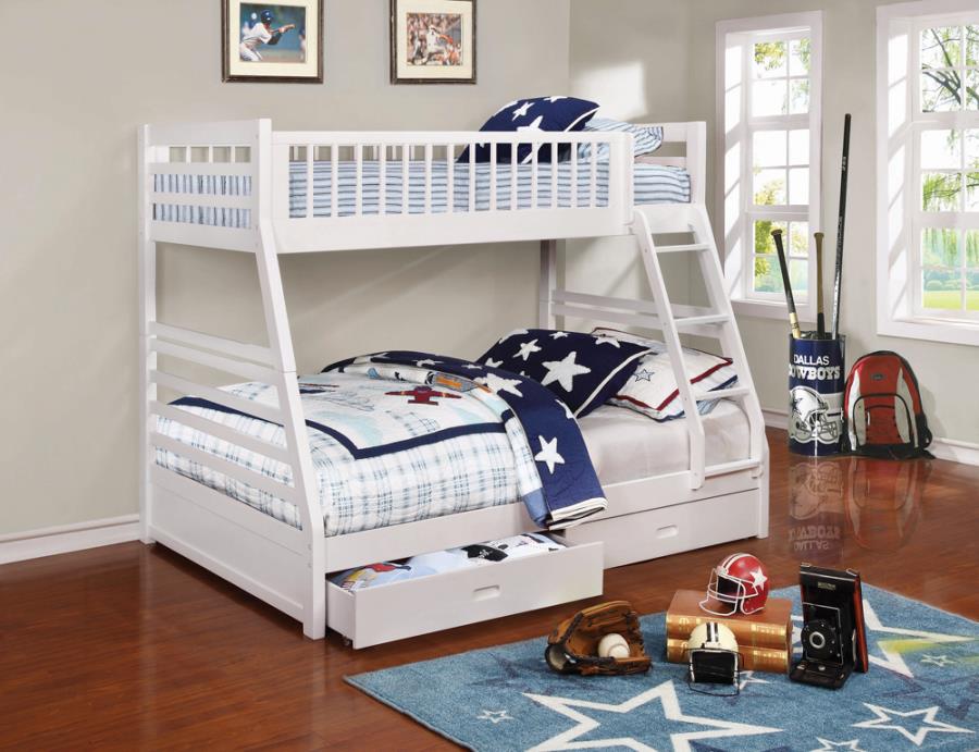 Ashton Twin Over Full Bunk 2-drawer Bed White