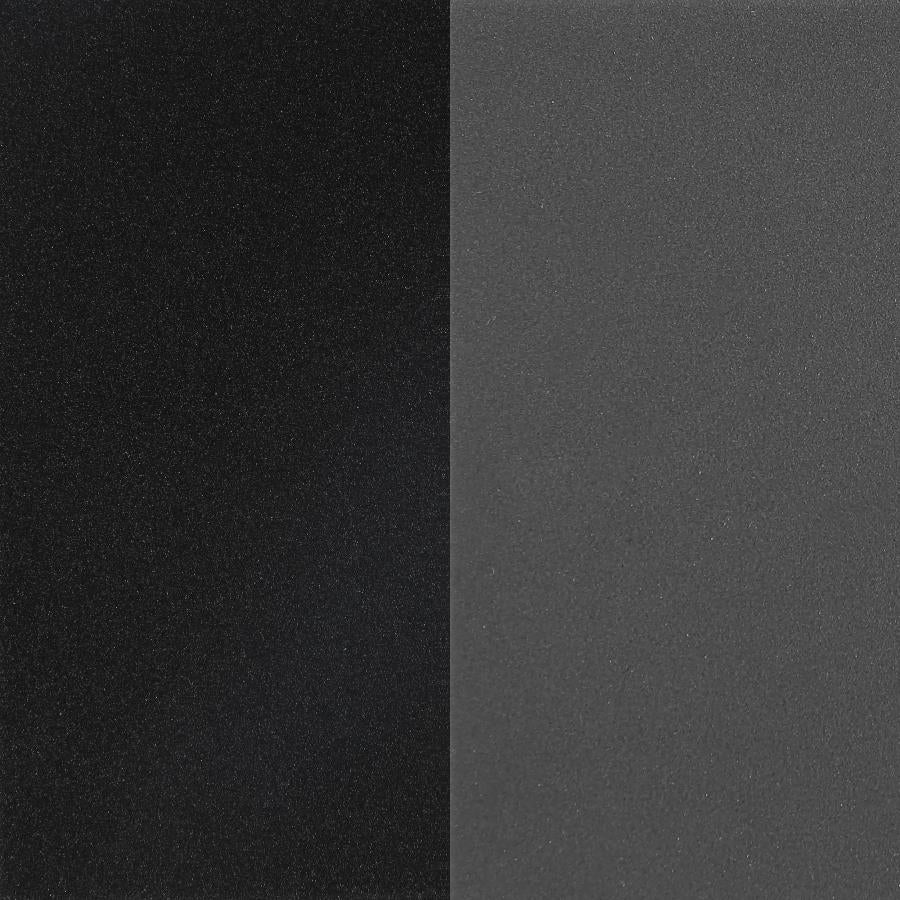 Litera de metal doble sobre matrimonial Meyers, negra y gris plomo