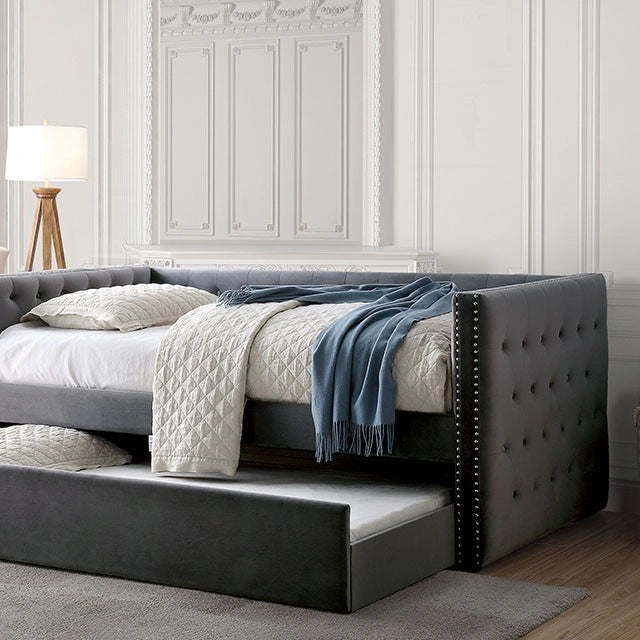 Diván Susanna Gray con cama nido, gris