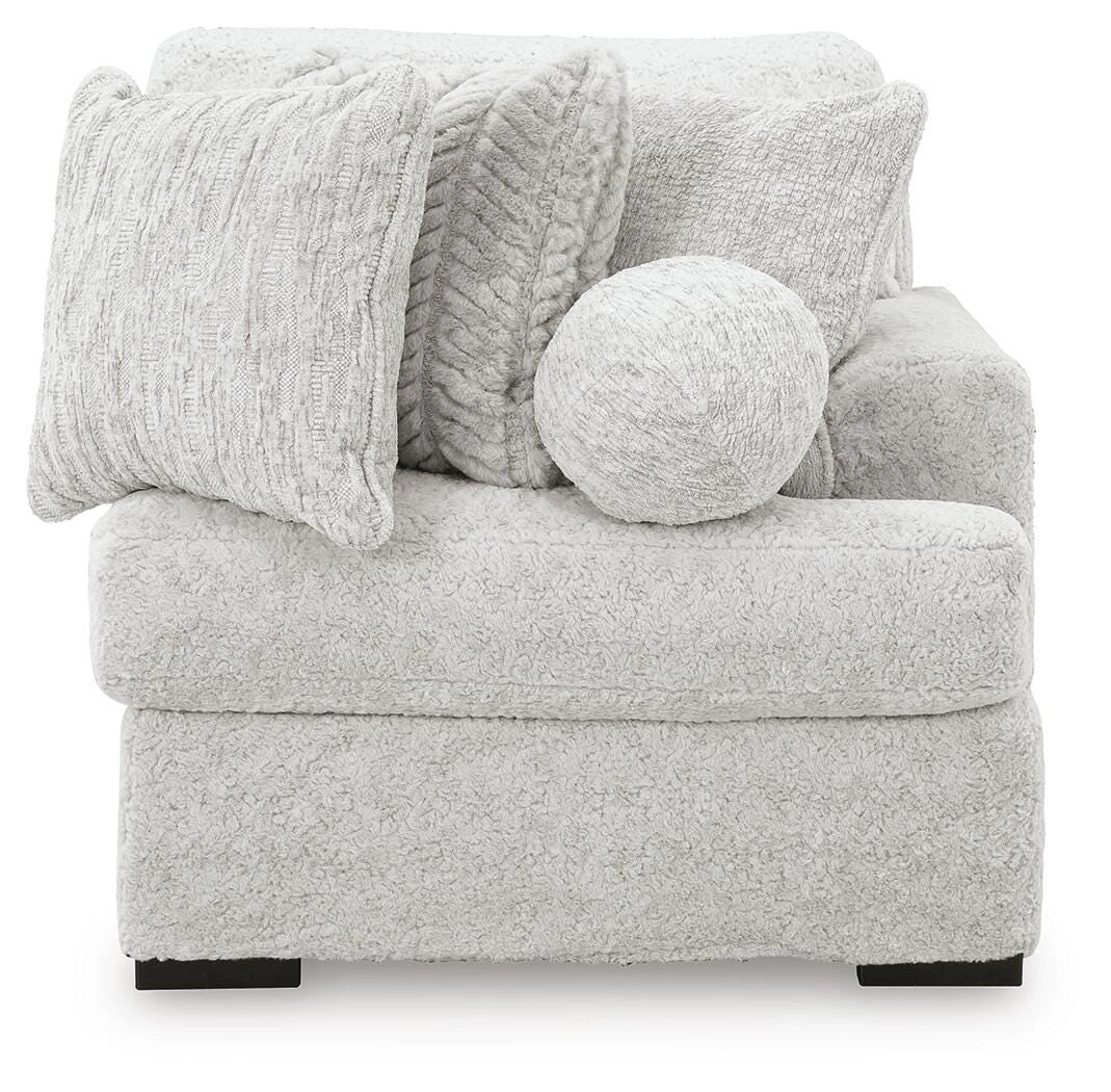 Sofá modular de peluche con chaise longue