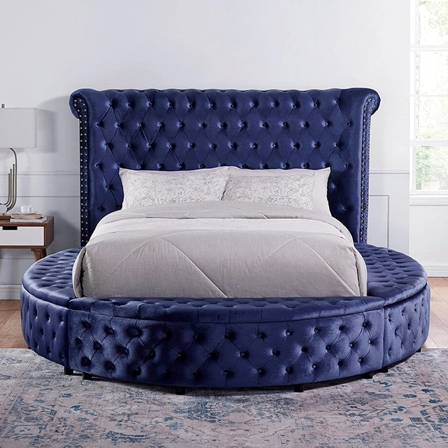 SANSOM Cama King y Queen, Negra, Azul y Gris