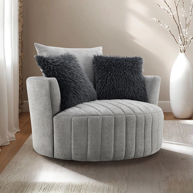 Sillón giratorio con mechones Hoople Channel