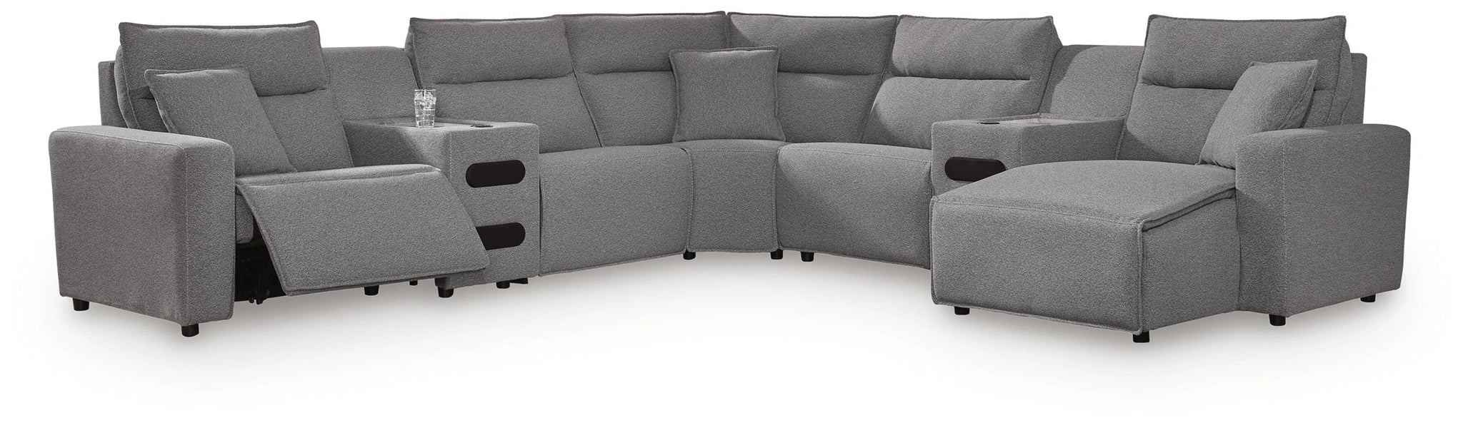 Seccional reclinable eléctrico Modmax con chaise longue