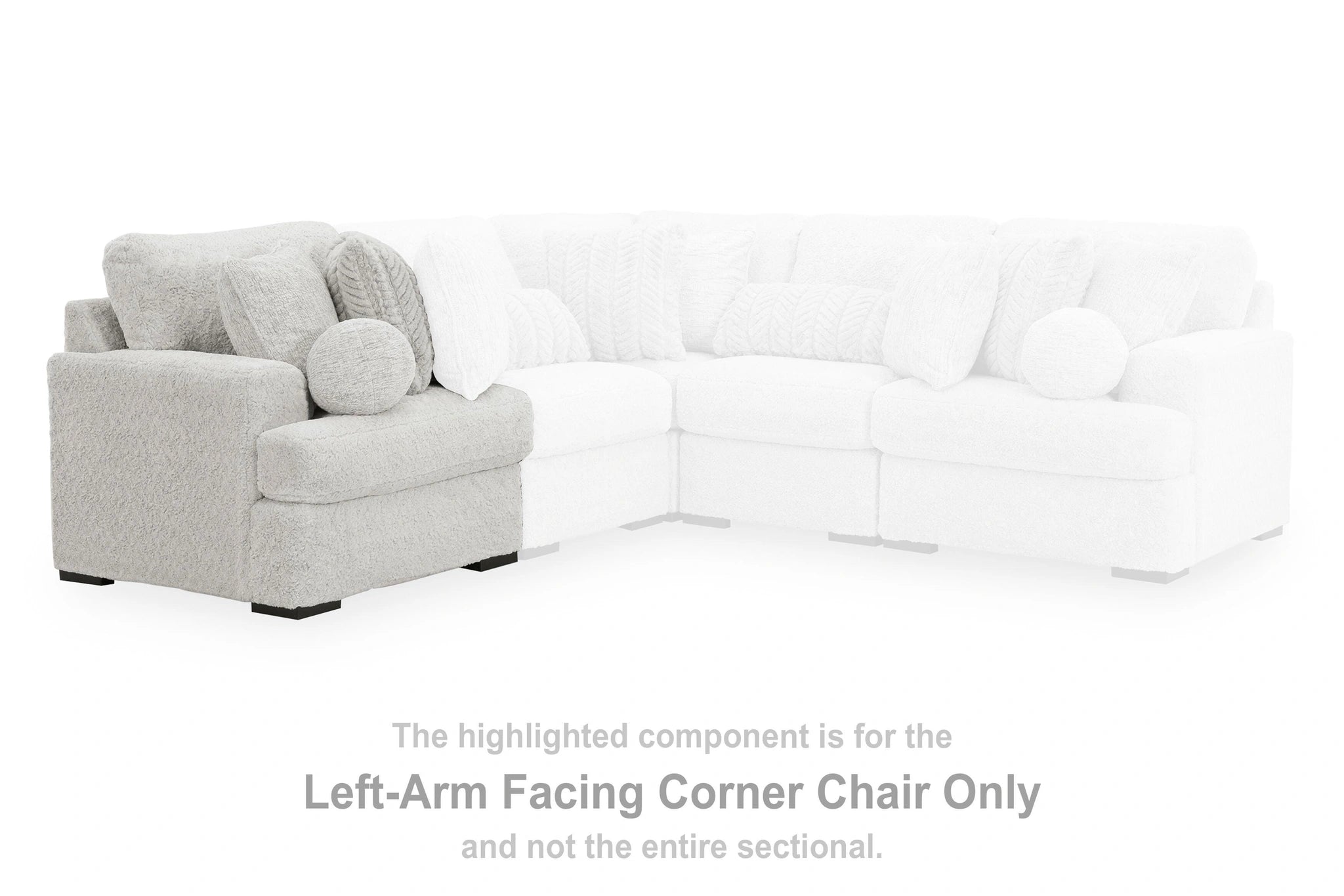 Sofá modular de peluche con chaise longue
