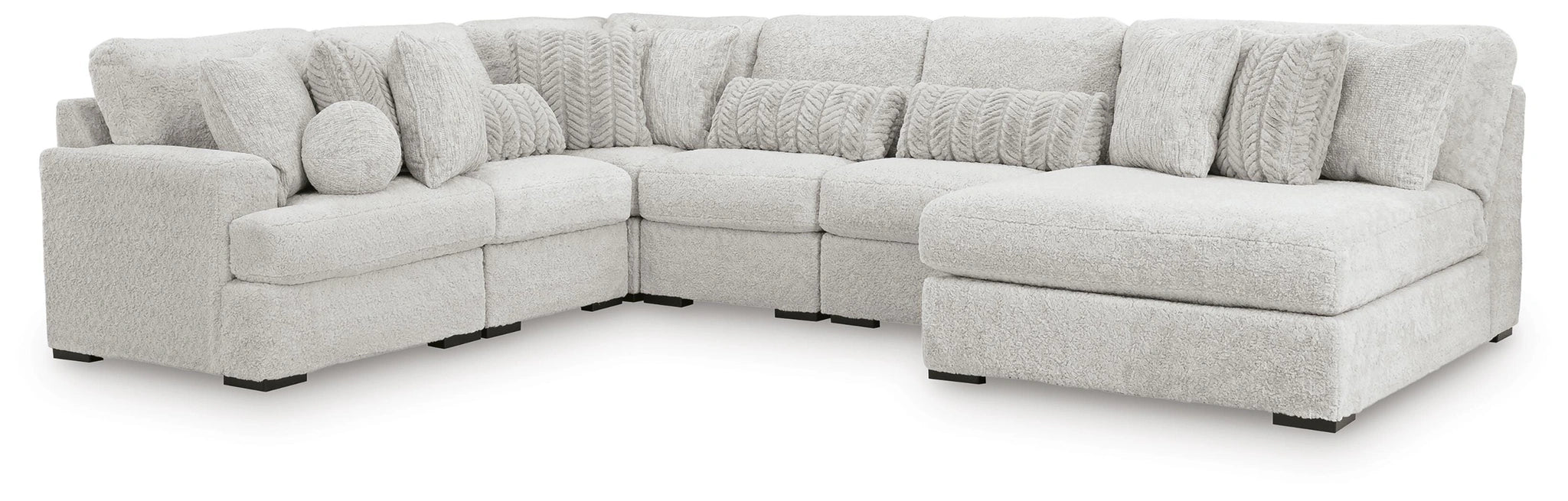 Sofá modular de peluche con chaise longue