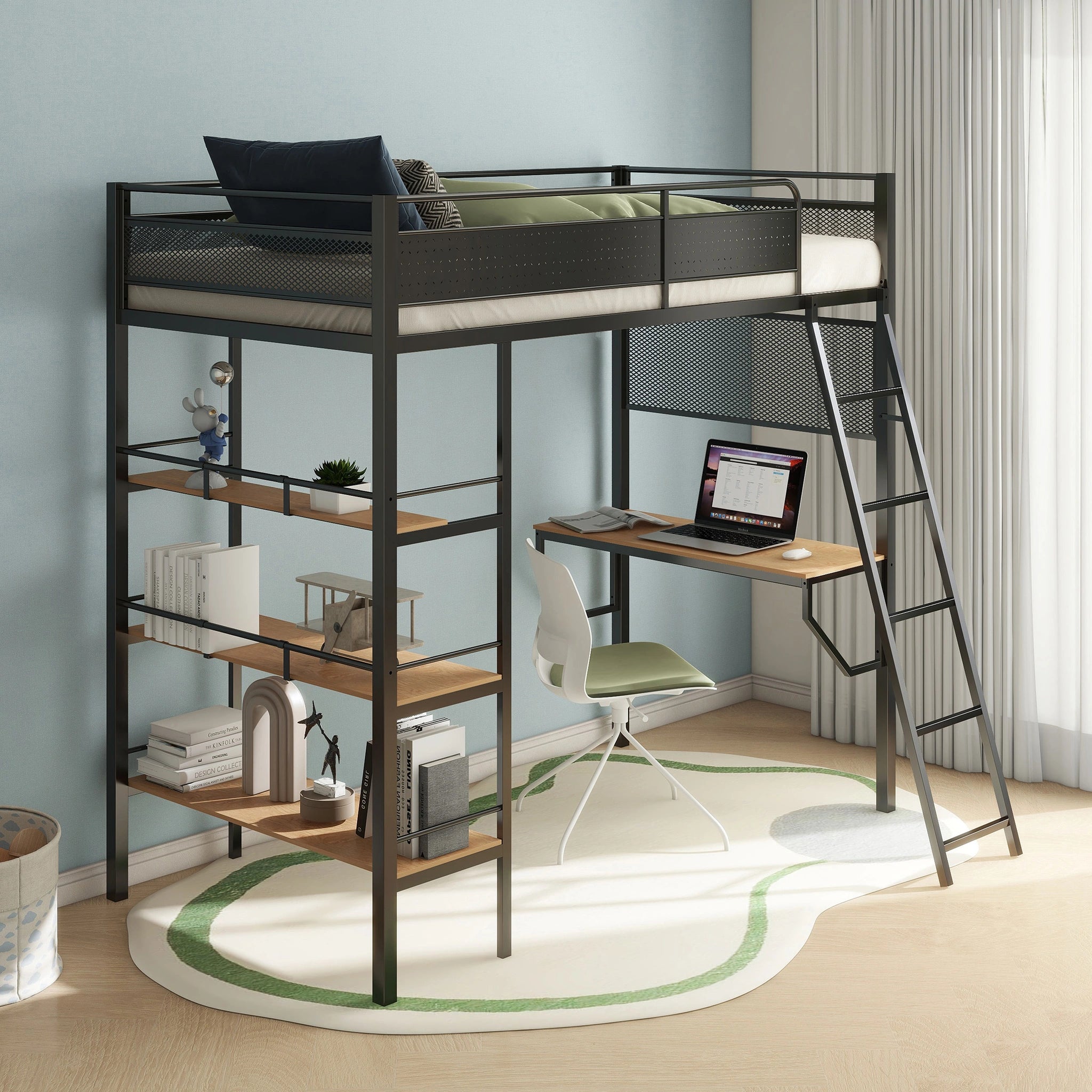 Cama alta para estación de trabajo de campus