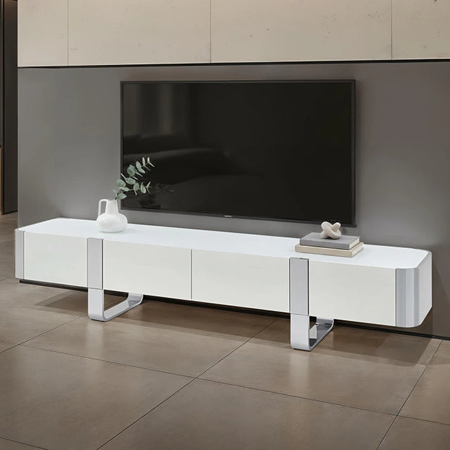 Mueble de TV Larvik Blanco con Marco Plateado