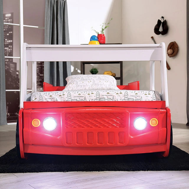 Cama individual FIERSTALL, roja