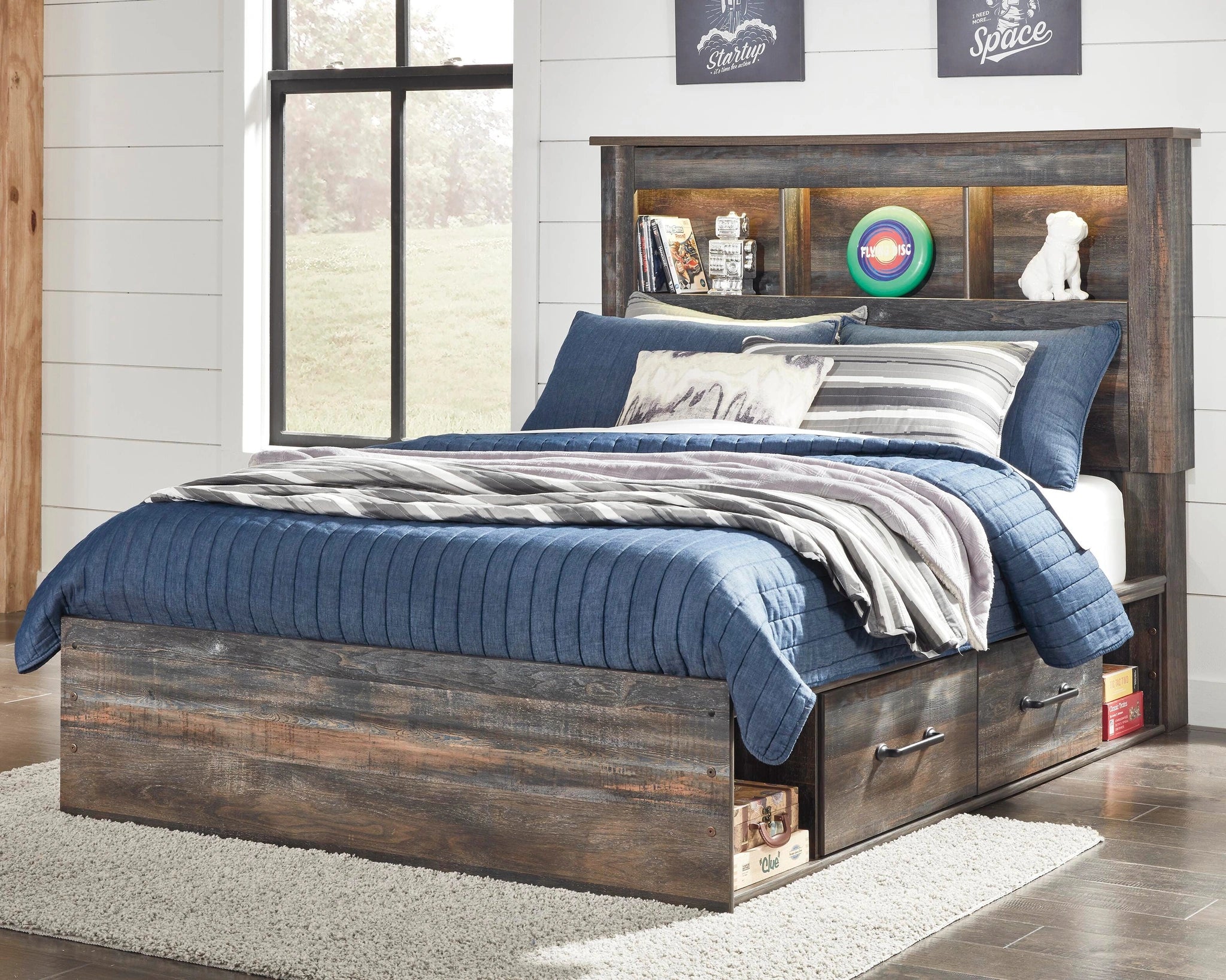 Cama juvenil Drystan con 2 cajones de almacenamiento