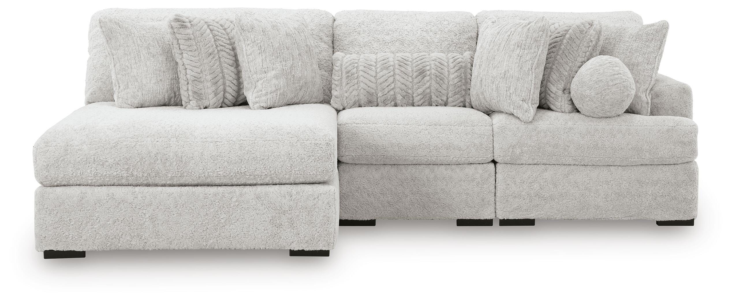 Sofá modular de peluche con chaise longue