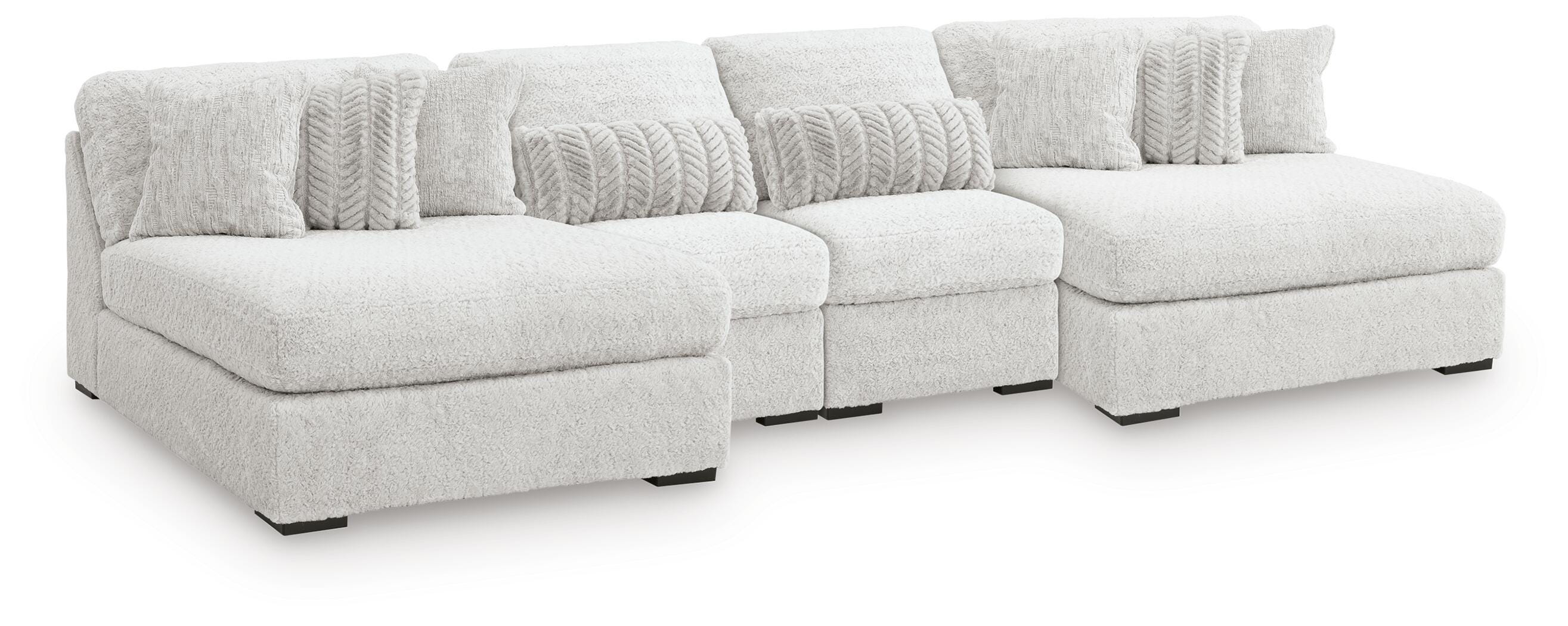 Sofá modular de peluche con chaise longue