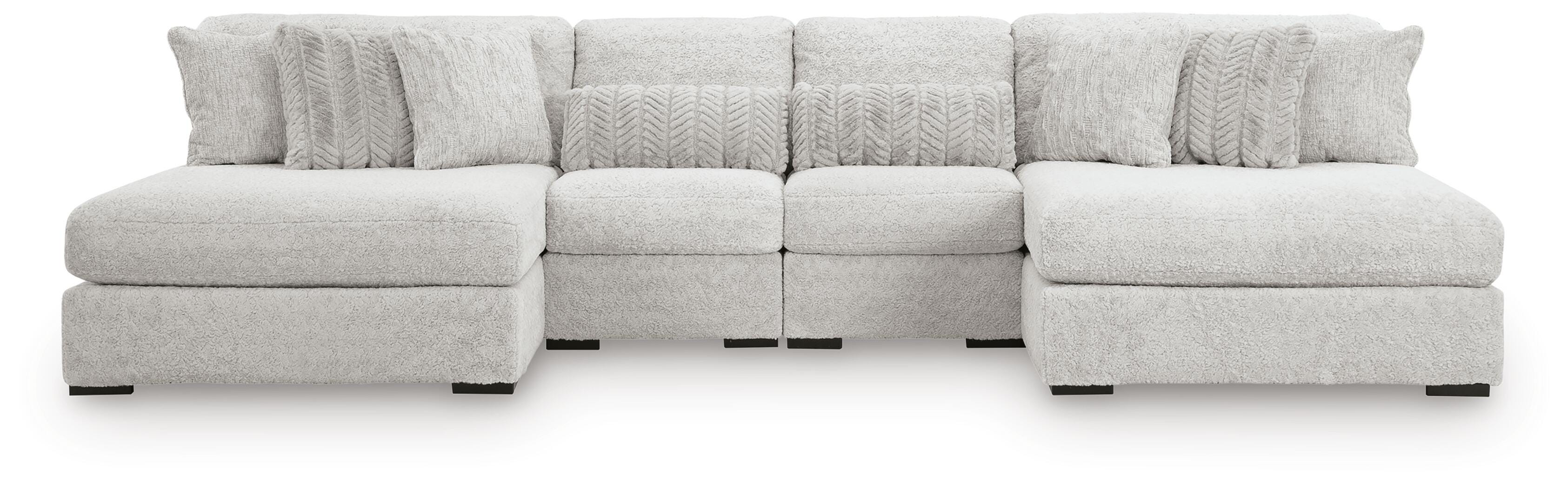 Sofá modular de peluche con chaise longue
