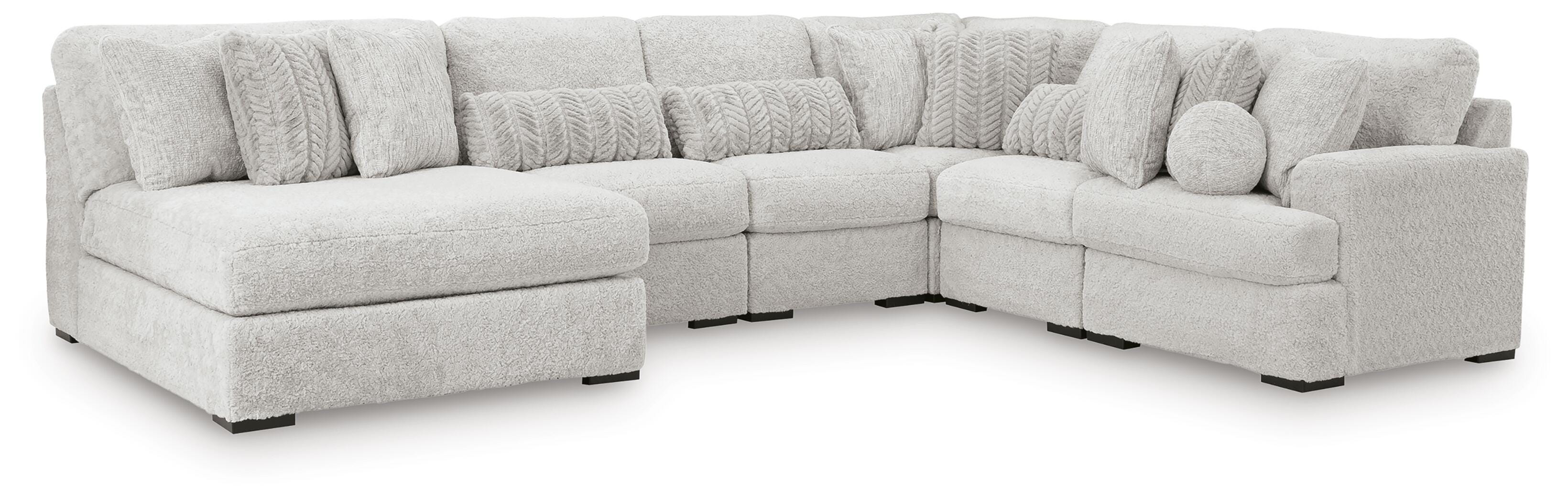 Sofá modular de peluche con chaise longue