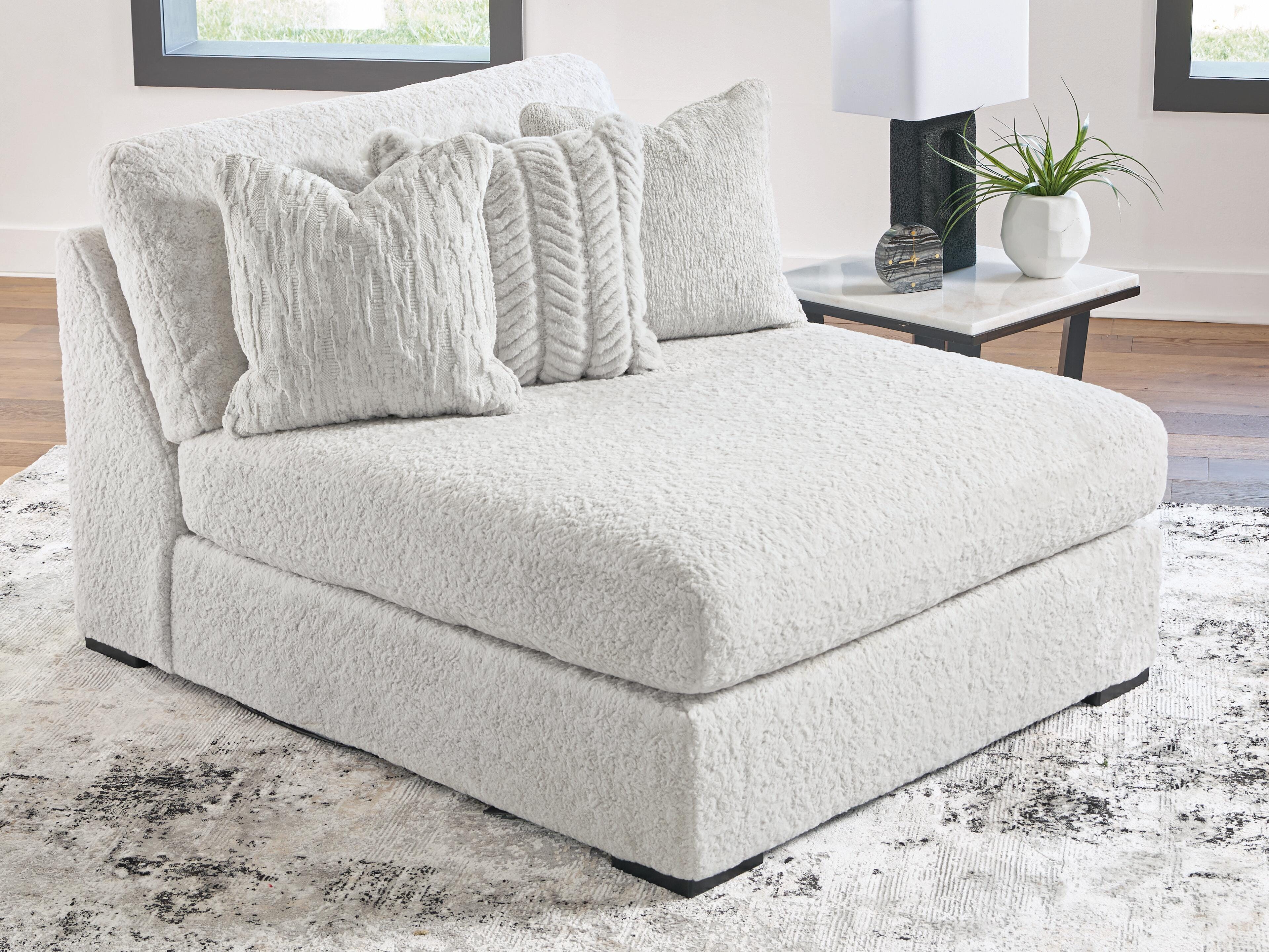 Sofá modular de peluche con chaise longue