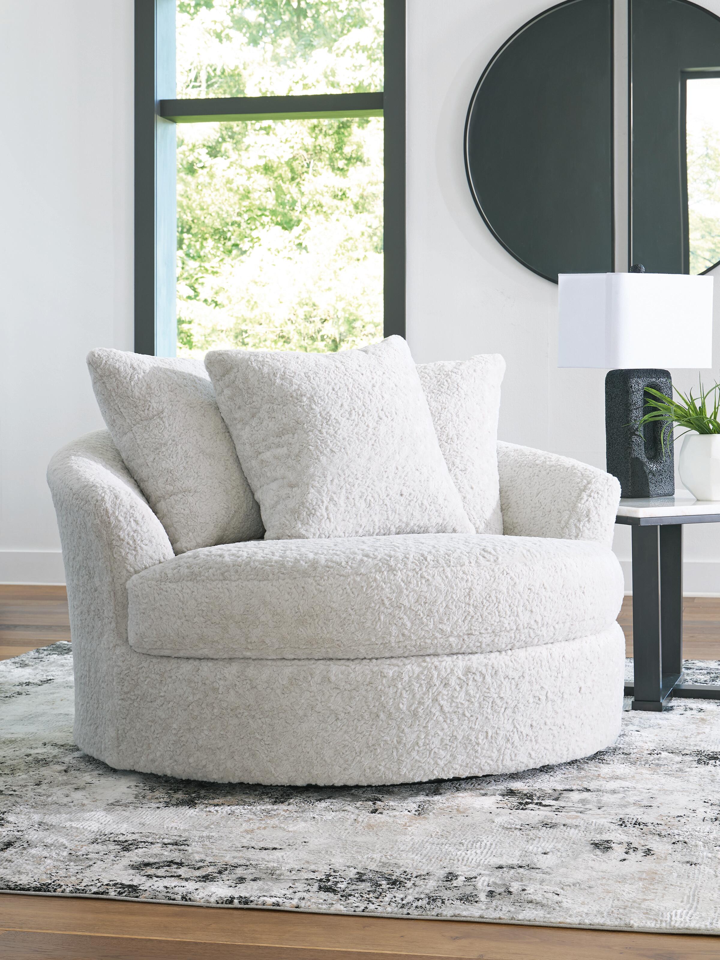 Sillón Giratorio Extra Grande de Peluche Acolchado