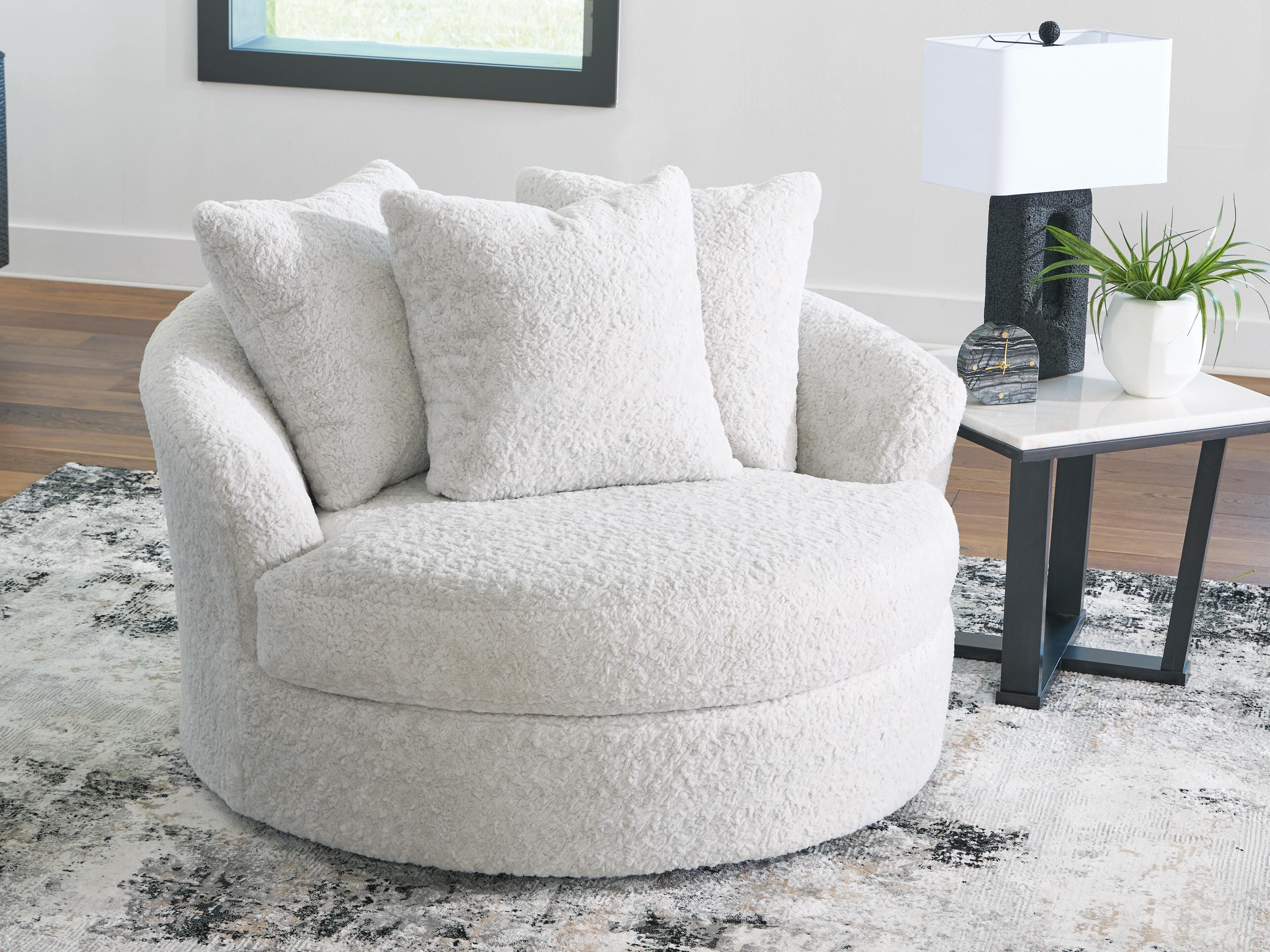 Sillón Giratorio Extra Grande de Peluche Acolchado