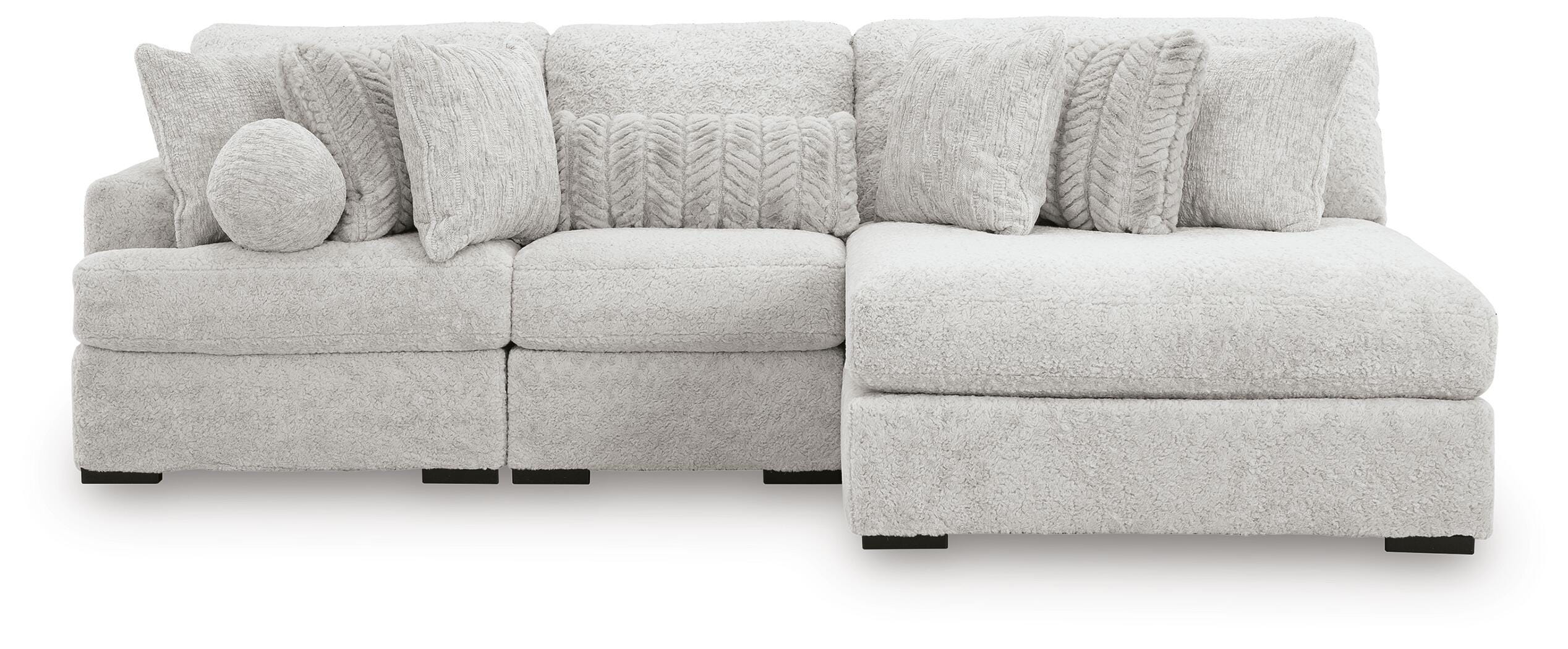 Sofá modular de peluche con chaise longue