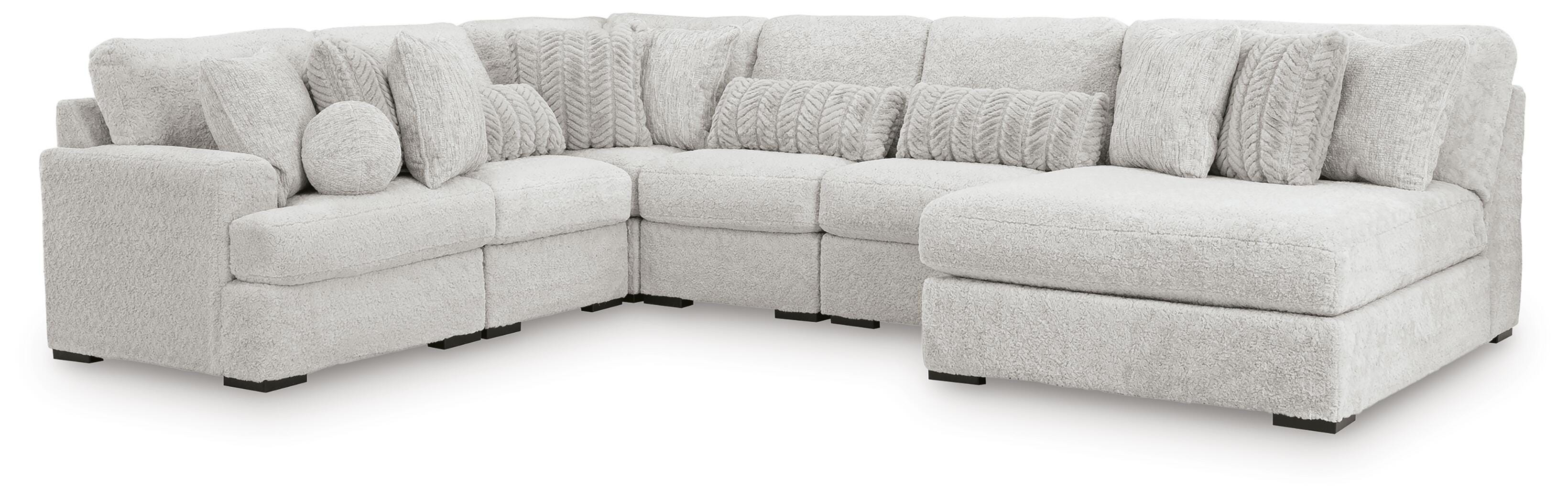 Sofá modular de peluche con chaise longue