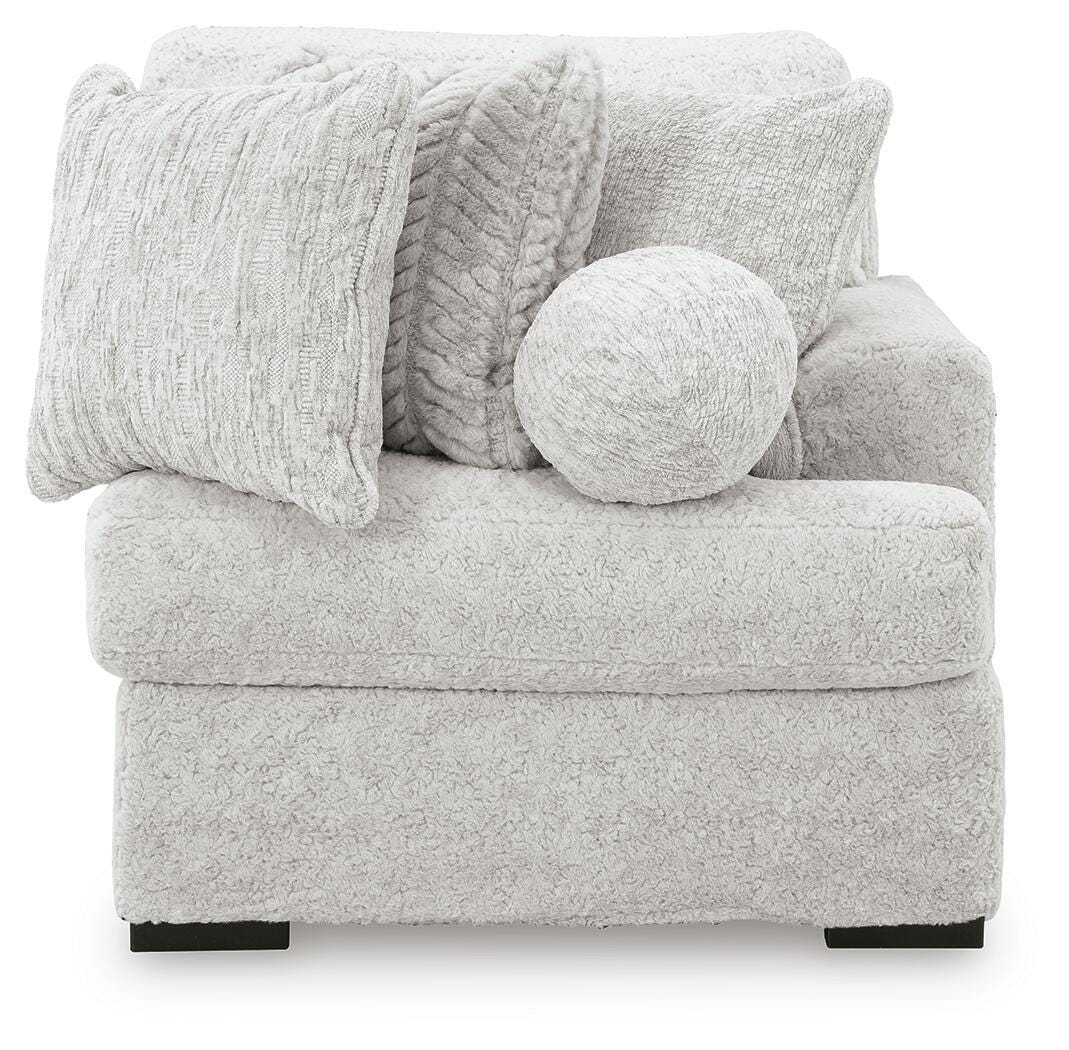 Sofá modular de peluche con chaise longue