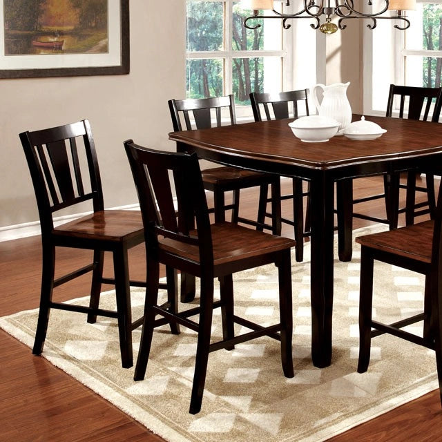Mesa de altura de mostrador DOVER II negra/cereza con extensión de 40.64 cm