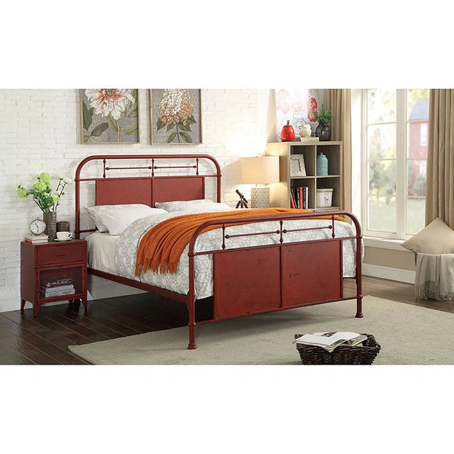 Haldus Cal.King, E.King, & Twin Bed Blanco, Marfil y Rojo