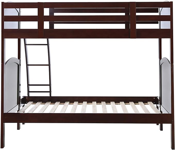 Litera de madera maciza Twin Over Full Konrad Furniture Paris, Espresso