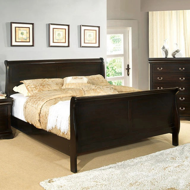 Cama completa Louis Philippe de espresso y blanco
