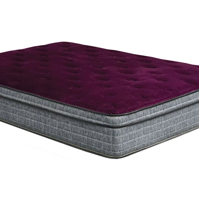 Colchón Euro Pillow Top de 13 pulgadas, morado/gris, no volteable, tamaño Full