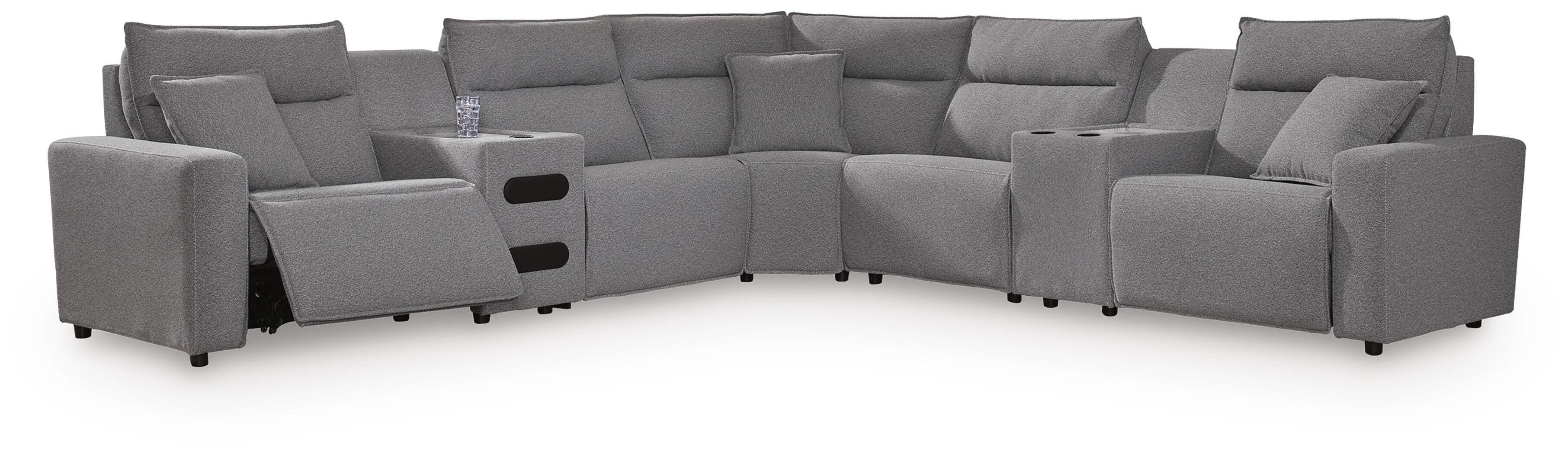 Seccional reclinable eléctrico Modmax II con consolas de audio