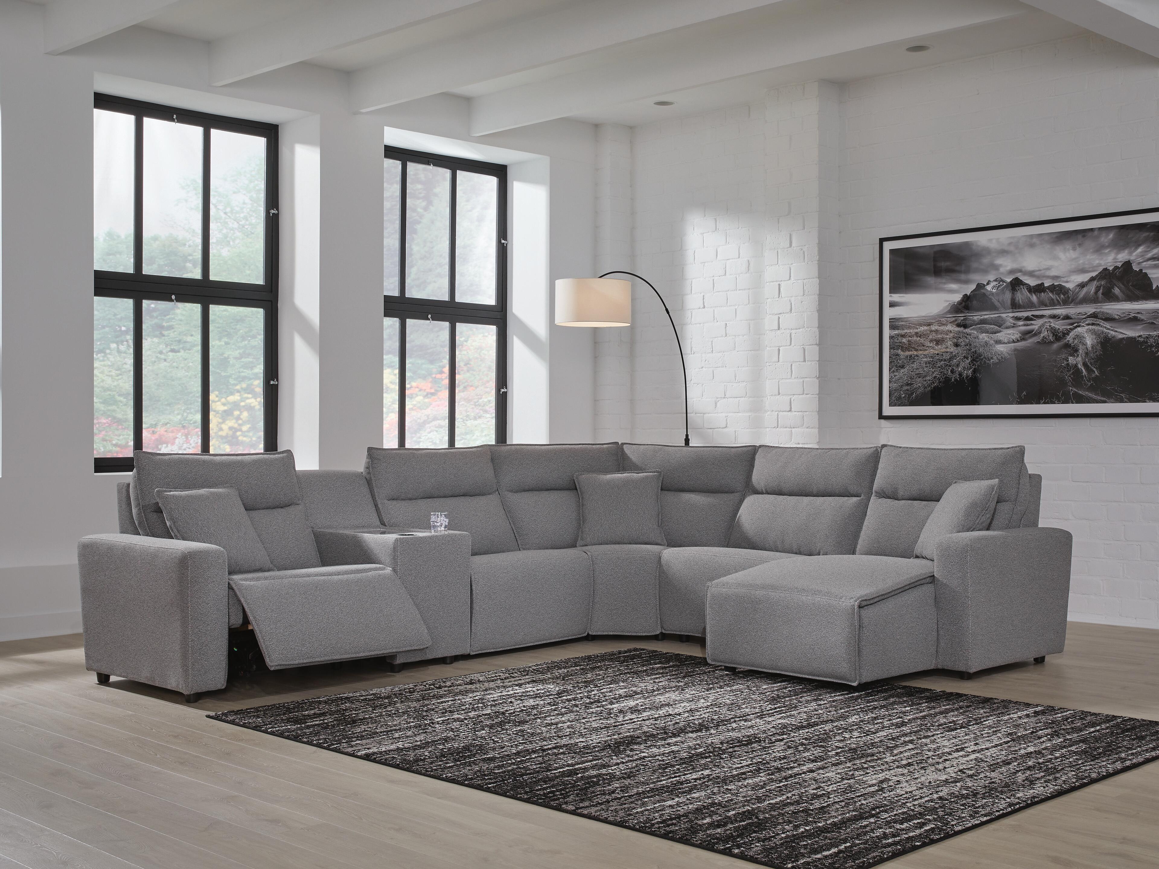 Seccional reclinable eléctrico Modmax con chaise longue