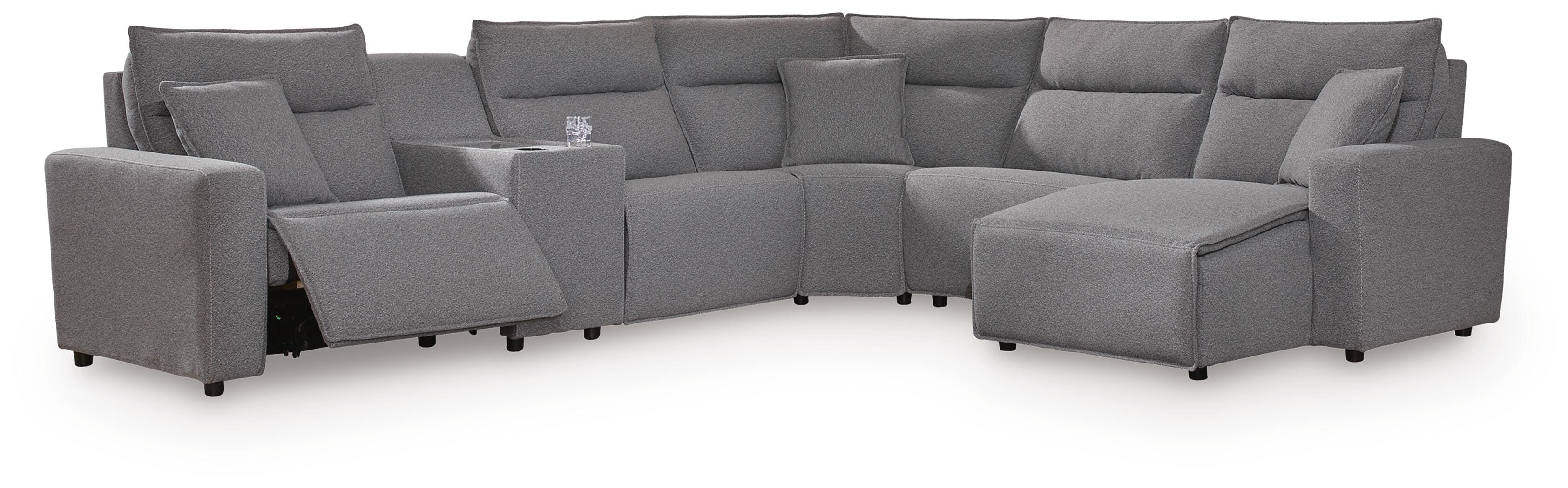 Seccional reclinable eléctrico Modmax con chaise longue
