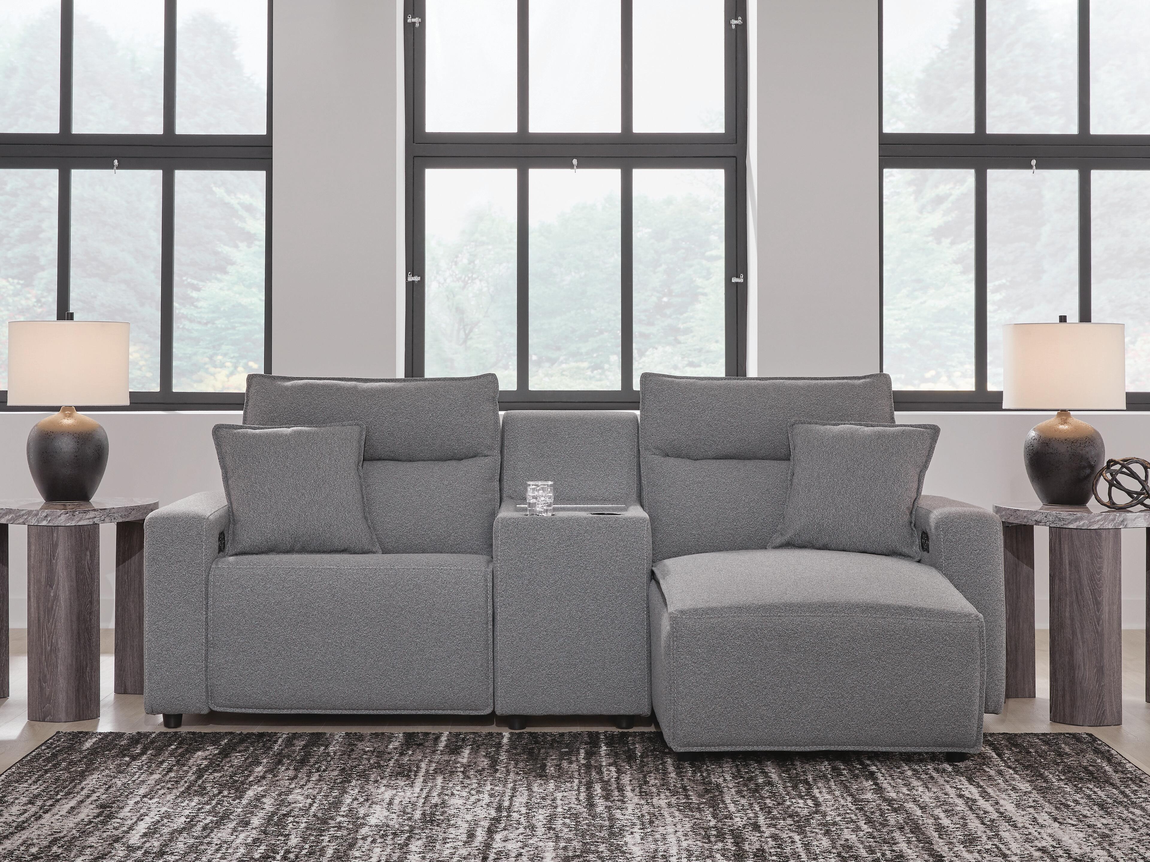 Seccional reclinable eléctrico Modmax con chaise longue