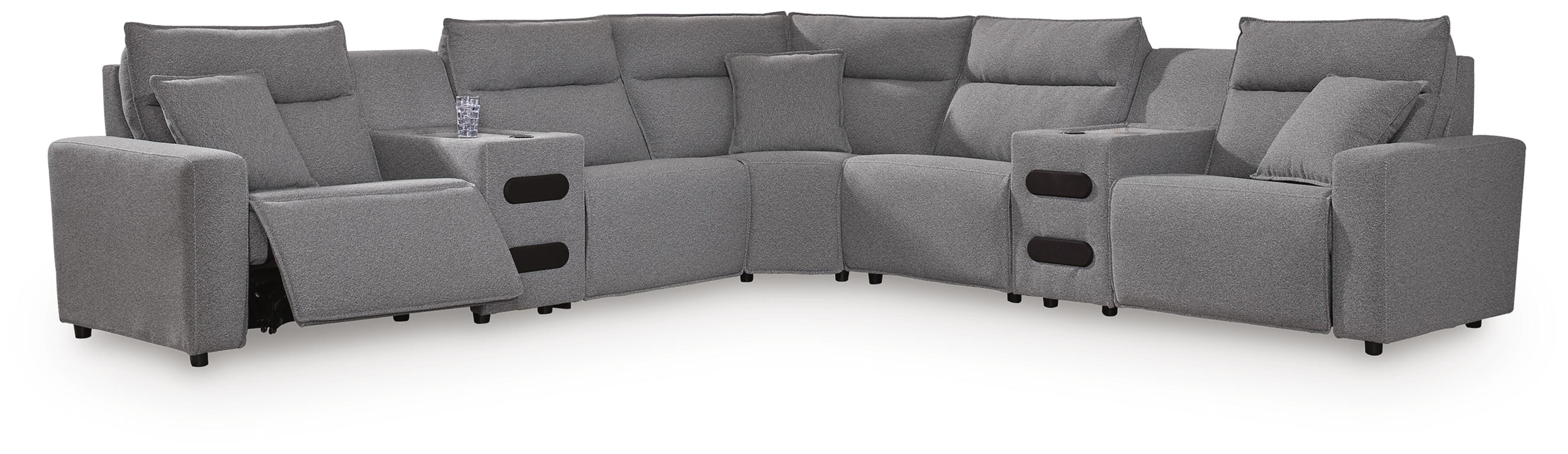 Seccional reclinable eléctrico Modmax II con consolas de audio
