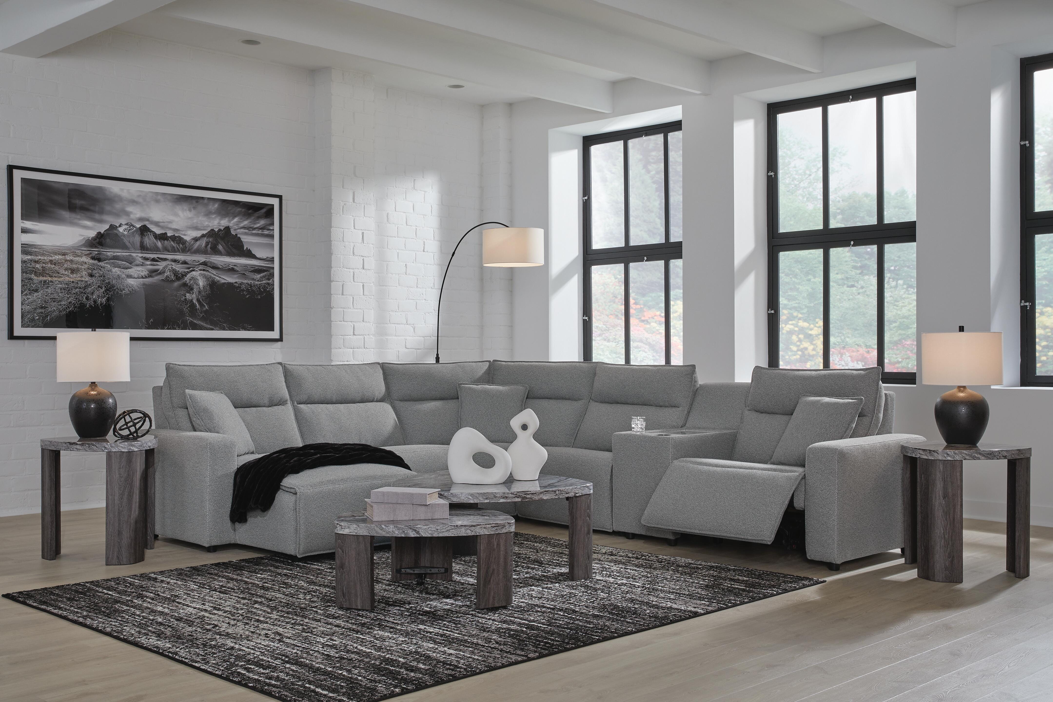 Seccional reclinable eléctrico Modmax con chaise longue
