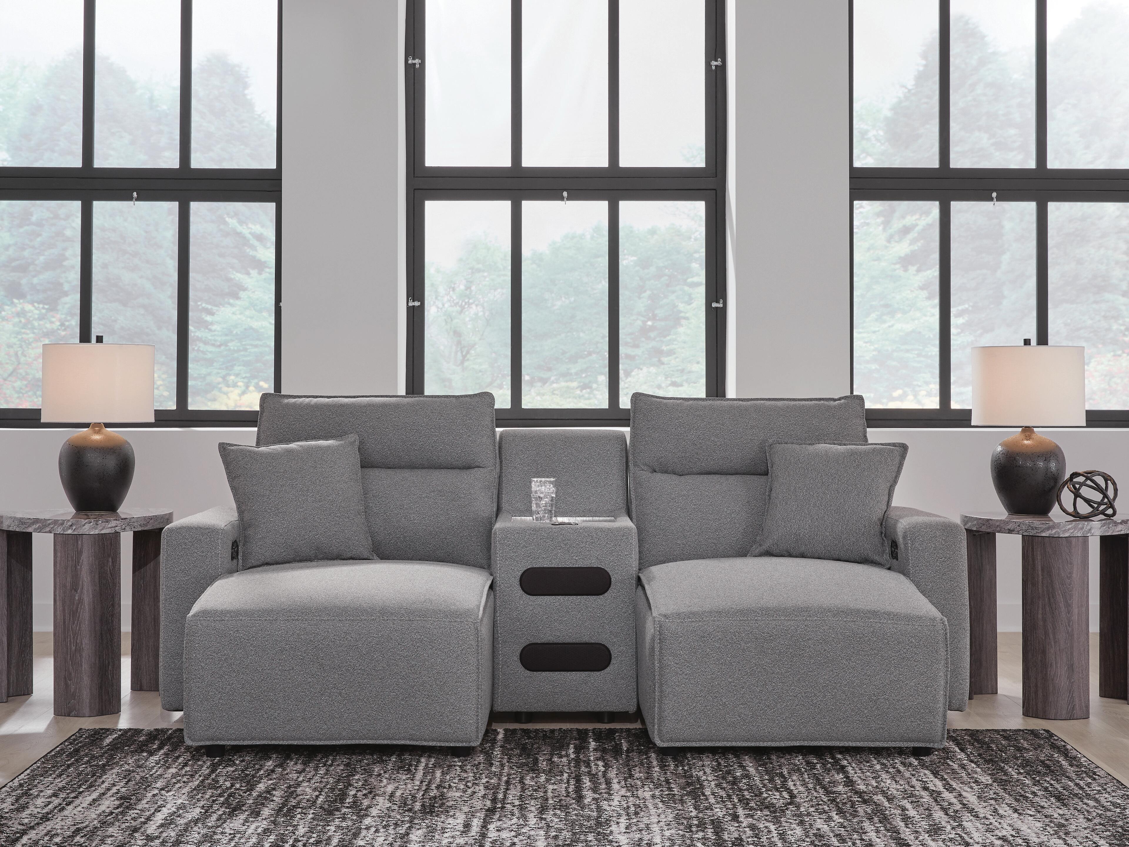 Seccional reclinable eléctrico Modmax con chaise longue